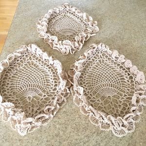 Crocheted pineapple dollies